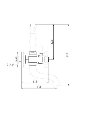 Grifo de ducha EPOCA. Medidas