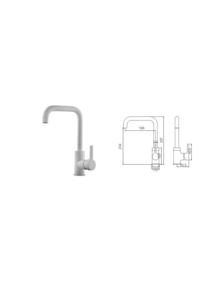 Grifo de cocina BLANCO cuadrado. Principal Grifo de cocina BLANCO cuadrado. Principal