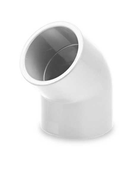 Codo PVC presión 20mm 45º BLANCO (Pegar). Principal