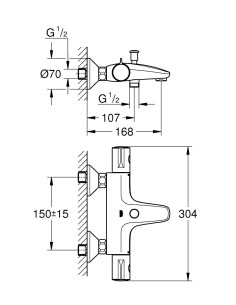 Grifo termostático de baño-ducha GRO-800 GROHE. Principal 2