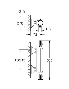 Grifo termostático de ducha GRO-800 GROHE. Principal 2