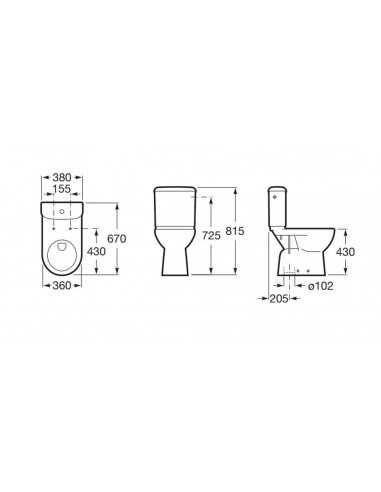 Inodoro Completo ACCESS asiento de apertura frontal