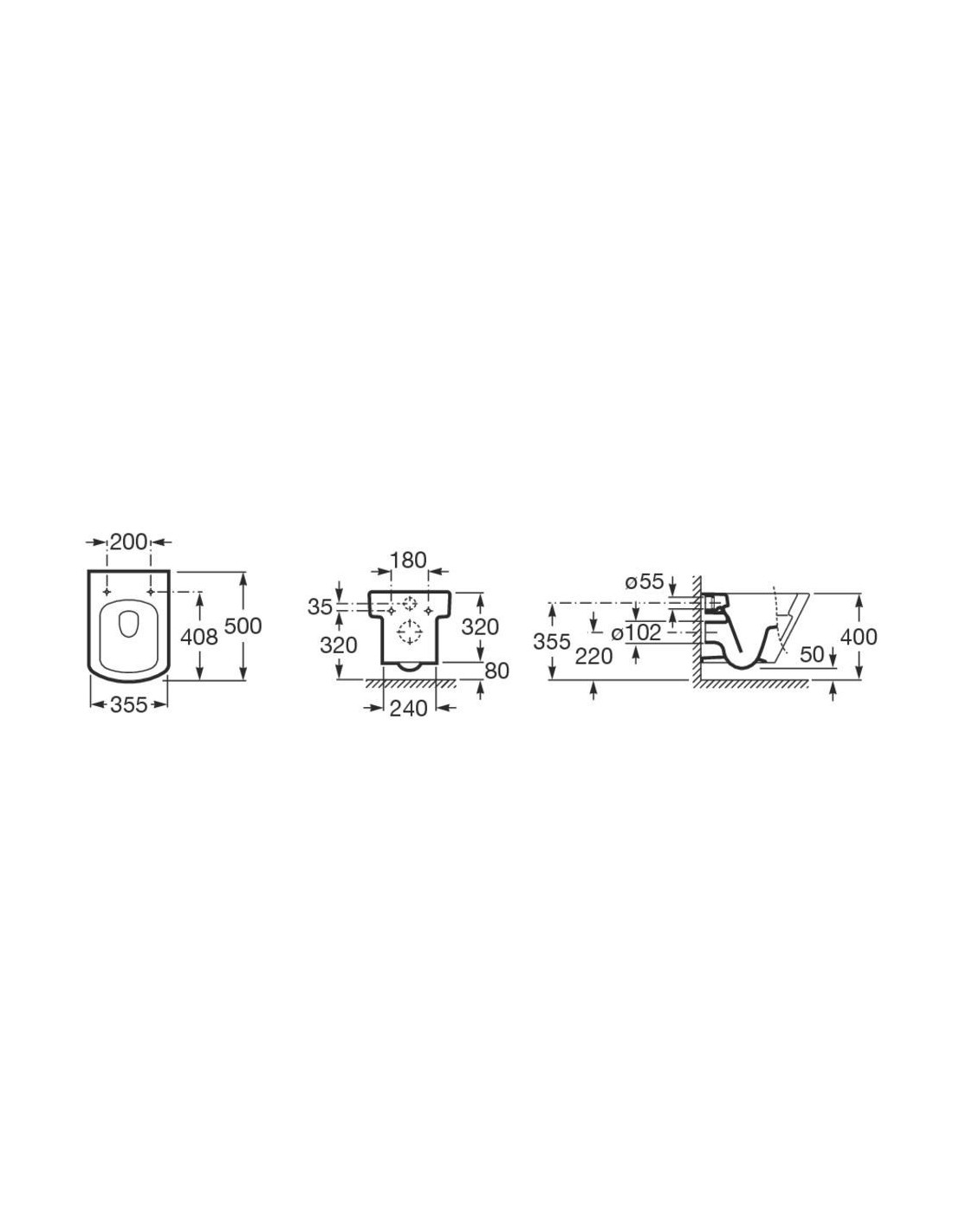 Inodoro Roca Hall Compacto 36x59 · Pereda