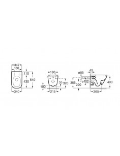 BASIC WC ONE COMPACT - Bastidor con cisterna compacta empotrable con doble  descarga para inodoro suspendido. Codo de 90 ø /110 ø - Manau