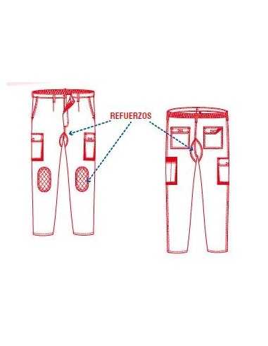 Pantalón CARGO bicolor tergal MARINO. Detalle