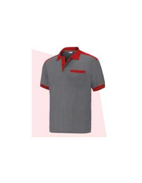 Polo manga corta bicolor tergal GRIS. Principal