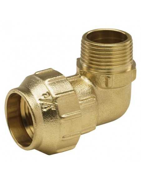 Racor codo latón M para PE. Principal