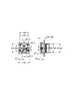 Cuerpo universal empotrado 356000 GROHE. Principal 2