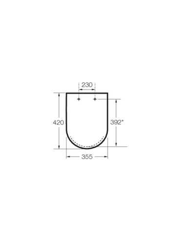Tapa inodoro DAMA-N compacto blanco ROCA. Medidas