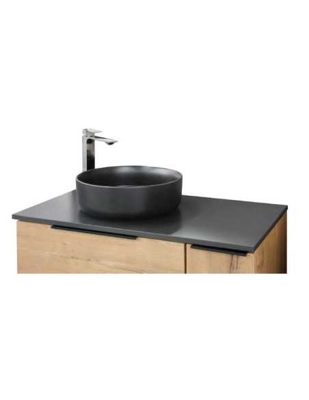 Tapa resina MICROTEC para lavabo desplazado negro mate. Principal Tapa resina MICROTEC para lavabo desplazado negro mate. Principal