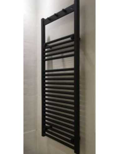 Radiador toallero hidráulico de acero en negro de 80 x 50 cm. Pereda.