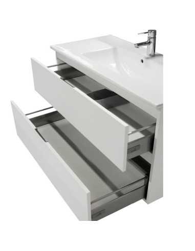 Mueble de baño KARMA blanco mate. Interior cajones
