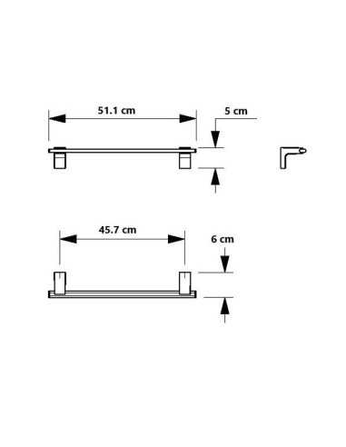 Barra baño 20cm ELETECH blanco SONIA. Medidas