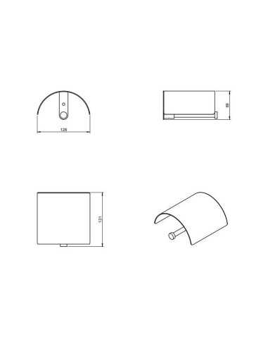 Portarrollos baño con tapa cromado LOGIC COSMIC. Medidas