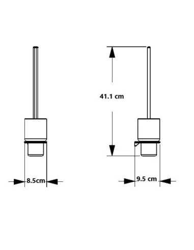 Escobillero baño ELETECH blanco SONIA. Medidas