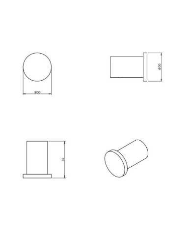 Percha baño cromada LOGIC COSMIC. Medidas