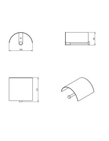 Portarrollos baño con tapa negro LOGIC COSMIC. Medidas