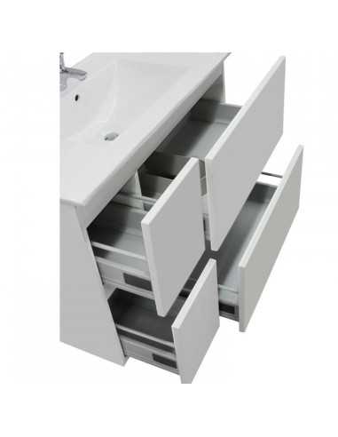 Interior del Mueble baño blanco suspendido VEGA