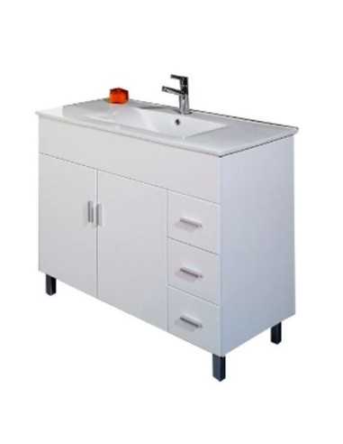 Mueble de baño REUS blanco brillo. Lateral