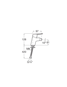 Grifo monomando de bidé ALFA cuerpo liso de Roca 2