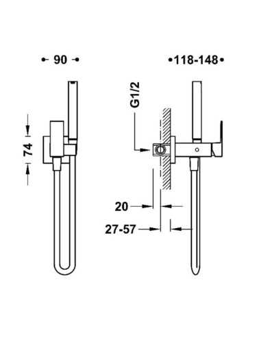 GRIFO SUSTITUTIVO BIDE CUADRO. TRES (Medidas)