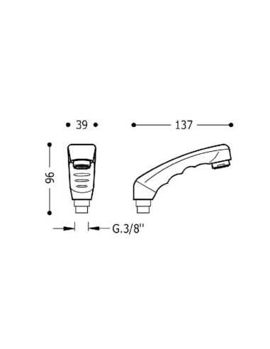 Ducha peluquería negro 9134450 TRES