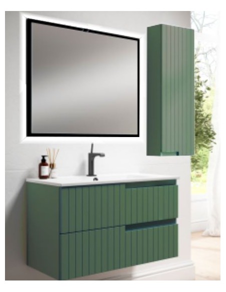 Mueble de baño verde CLAIR 2 cajones Principal