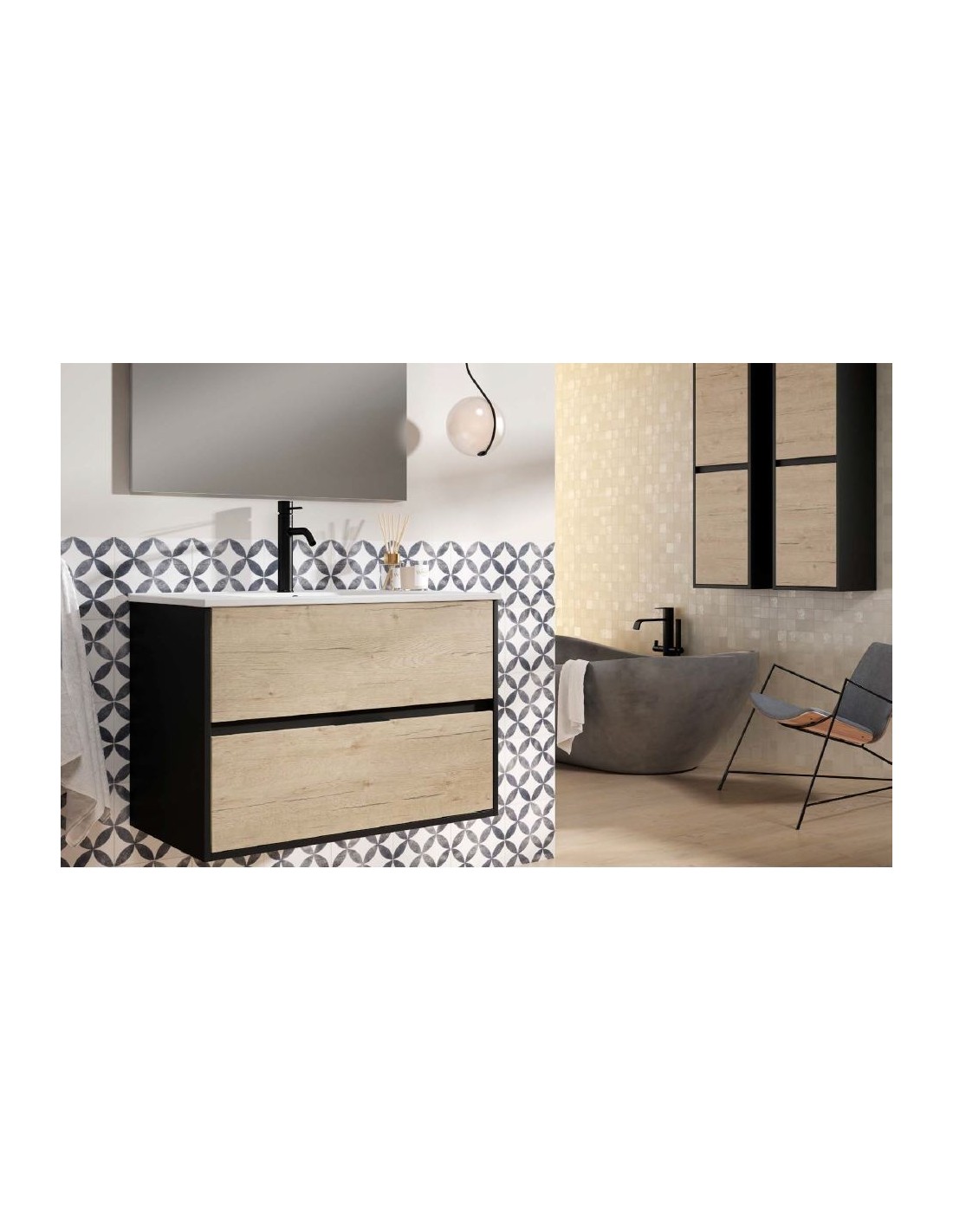 Tirador Square - Negro - para Muebles de Baño y Cocina - 128 mm