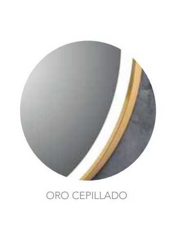 Espejo PARIS Antivaho con Luz Redondo oro cepillado. Marco