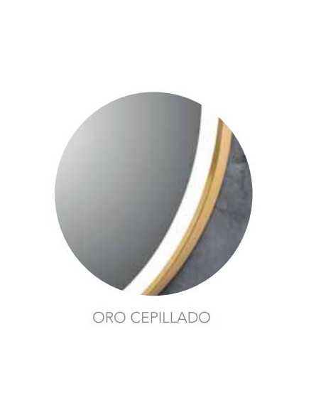 Espejo PARIS Antivaho con Luz Redondo oro cepillado. Marco