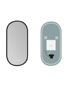 Espejo TOKYO Antivaho con Luz marco negro. Principal 2