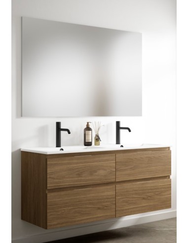 Mueble de baño 2 puertas con espejo, sin lavabo, 60 cm LUPE