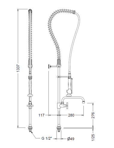 Grifo industral giratorio 1-4 vuelta dos aguas