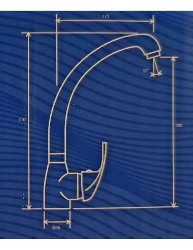 Grifo de cocina ALCALA. (Medidas)