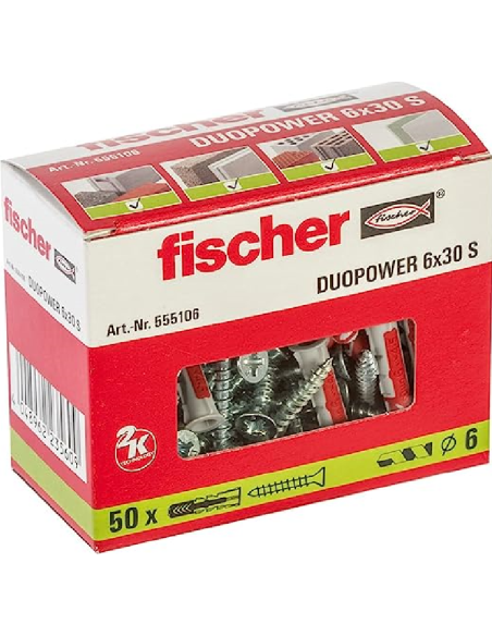 Taco FISCHER DUOPOWER con tornillo 50 uds.