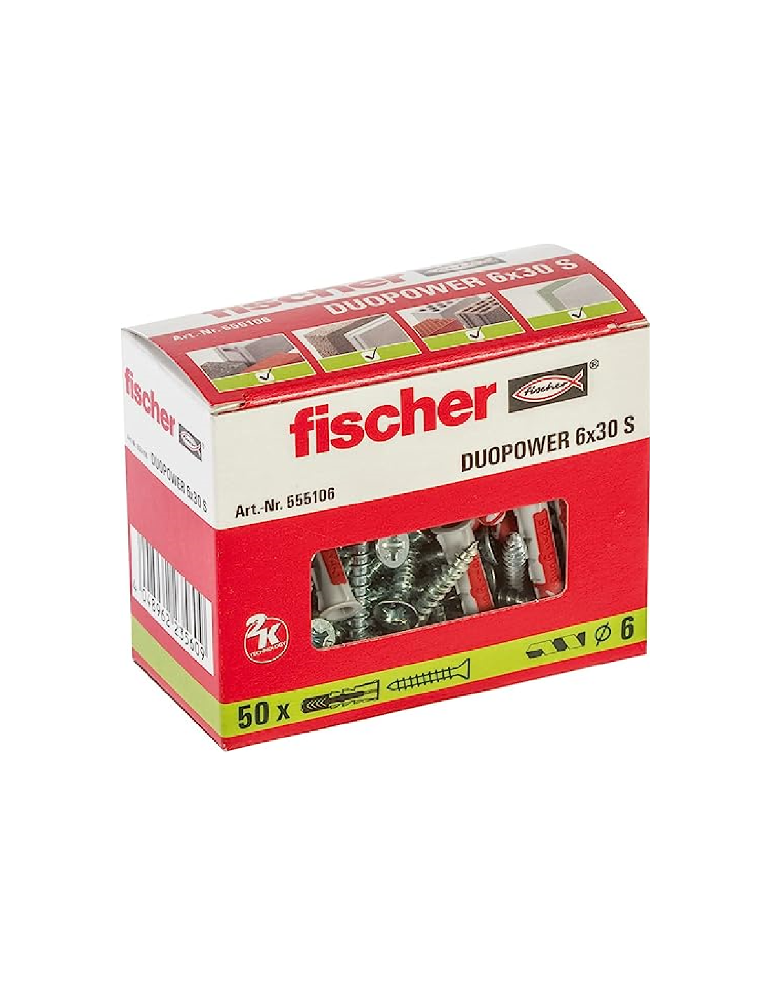 Tacos y tornillos Fischer Tacos y tornillos 10 Unidades (8 x 40 mm) 