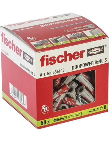 Taco FISCHER DUOPOWER con tornillo 50 uds.