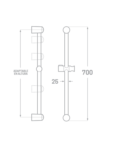 Kit de ducha CALIMA (medidas)