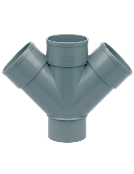 Injerto doble 45º PVC DESAGÜE. Principal