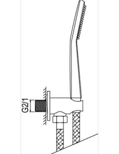 Medidas Kit de ducha empotrado 2 vías Alpha term negro. Medidas
