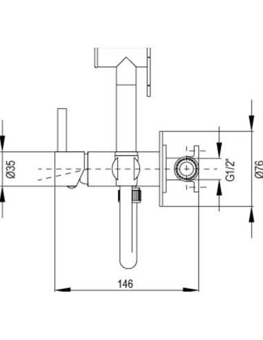 Medidas Grifo sustitutivo bidé Taus Oro cepillado. Medidas