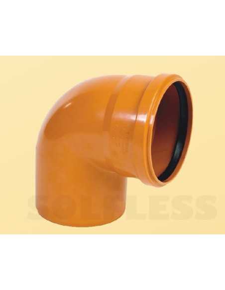 Codo 87º PVC corrugado teja. Principal