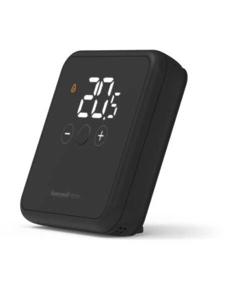 Termostal digital inalámbrico HONEYWELL negro. Vista lateral Termostal digital inalámbrico HONEYWELL negro. Vista lateral