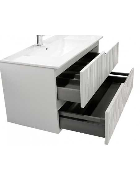 Mueble de baño blanco CLAIR 2 cajones Interior