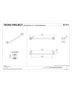 Toallero baño 50cm TECNOPROJECT SONIA. Principal 2