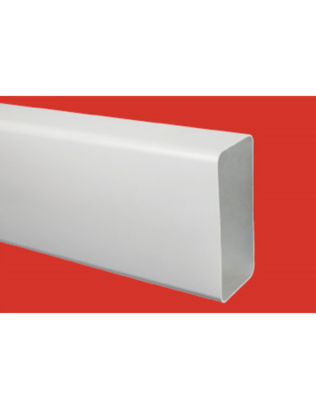 Tubo rectangular 1,5 metros 110 x 55 mm blanco. Principal