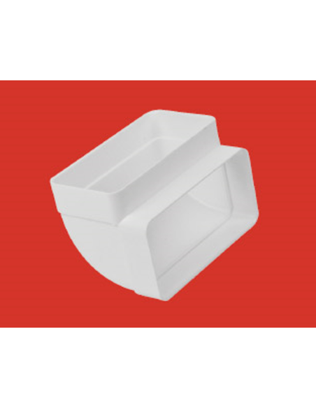 Codo 90º rectangular plástico blanco 110x55 mm. Principal