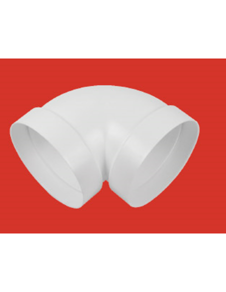 Codo redondo 90º plástico blanco Ø100. Principal