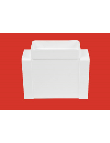 Te 3 bocas iguales rectangular horizontal blanco 110x55 mm. Principal