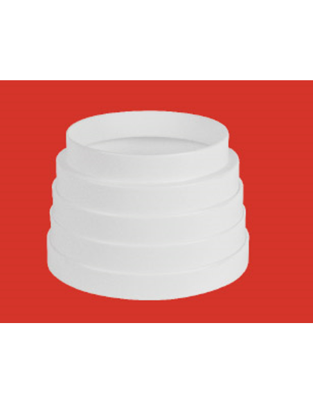 Empalme reductor redondo blanco Ø125-100 mm. Principal